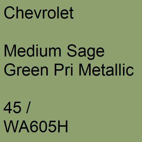 Chevrolet, Medium Sage Green Pri Metallic, 45 / WA605H.